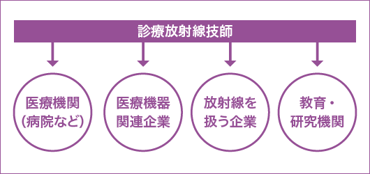 医療機関を中心に、多彩な活躍フィールド