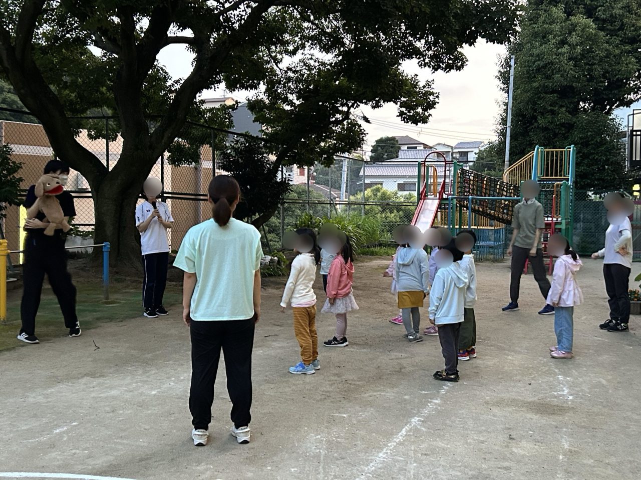 幼稚園のお泊り保育のようす